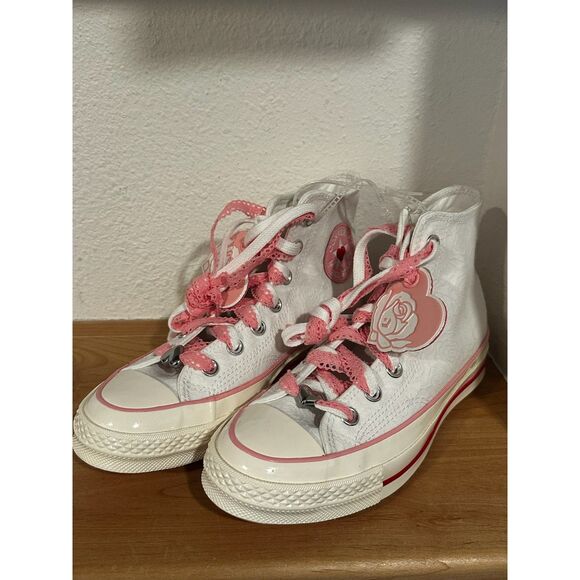 Converse Women’s White & Pink Chuck 70 High Top Sneakers US 7 NWT - Picture 2 of 6